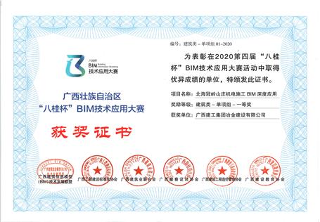 喜訊！公司榮獲“八桂杯”BIM技術應用大賽一等獎
